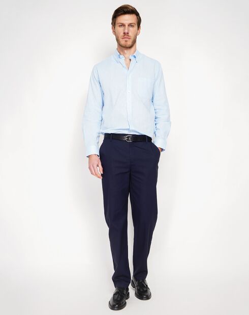 Pantalon en Lin mélangé Léo bleu marine