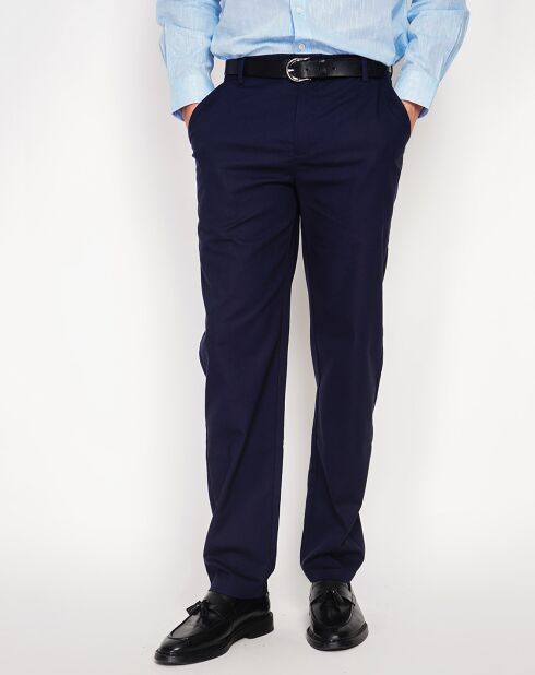 Pantalon en Lin mélangé Léo bleu marine
