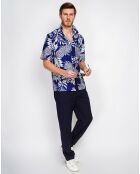 Chemise en Lin mélangé Noah bleu marine