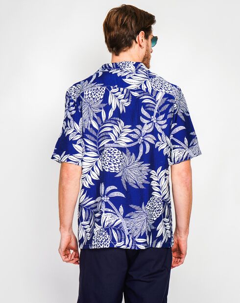 Marineblaues Hemd Noah aus Leinenmischung