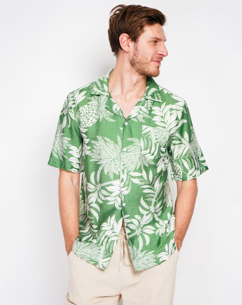 Noah groen overhemd van linnenmix