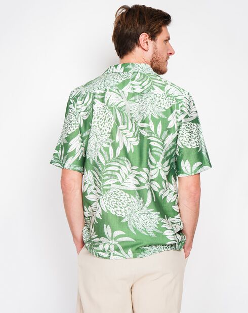 Noah groen overhemd van linnenmix