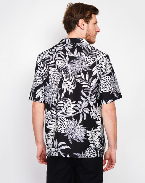 Zwart overhemd van linnenmix van Noah