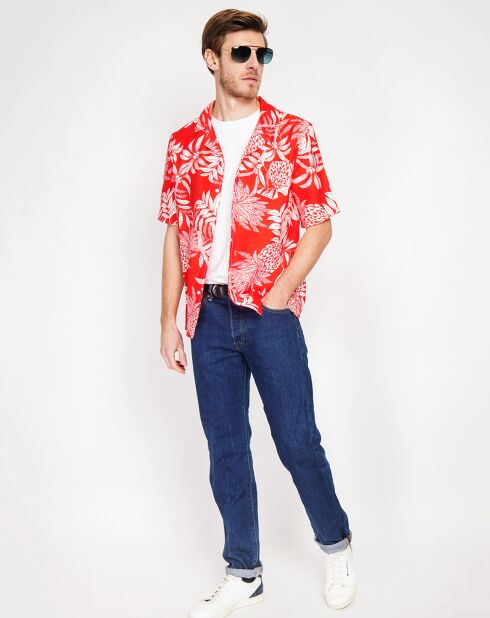 Chemise en Lin mélangé Noah rouge