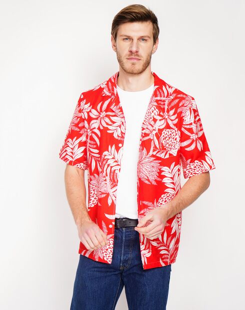 Chemise en Lin mélangé Noah rouge