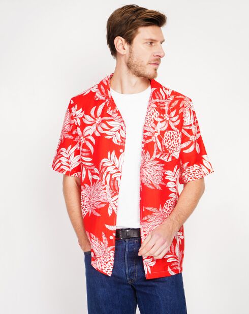 Chemise en Lin mélangé Noah rouge