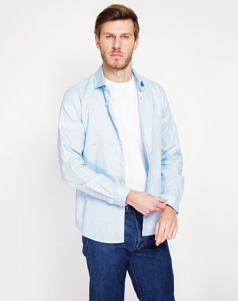 Liam hemelsblauw overhemd van 100% linnen