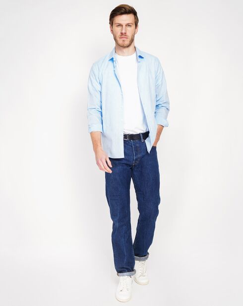 Liam hemelsblauw overhemd van 100% linnen