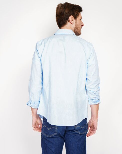 Liam hemelsblauw overhemd van 100% linnen