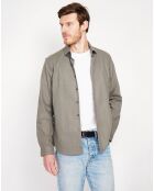 Chemise 100% Lin Liam vert kaki