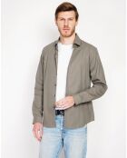 Chemise 100% Lin Liam vert kaki