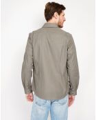 Chemise 100% Lin Liam vert kaki