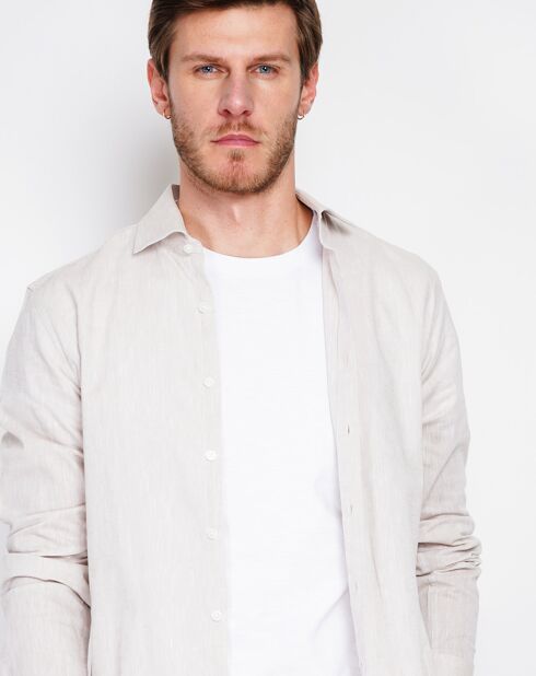 Chemise 100% Lin Liam blanche