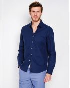 Chemise 100% Lin Liam bleu marine