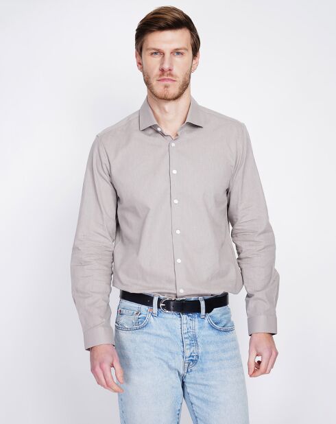 Liam grijs overhemd van 100% linnen