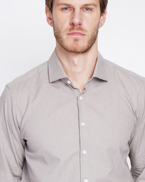 Liam grijs overhemd van 100% linnen