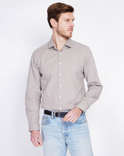 Liam grijs overhemd van 100% linnen
