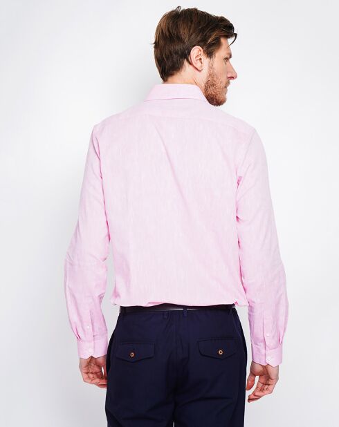 Liam roze overhemd van 100% linnen