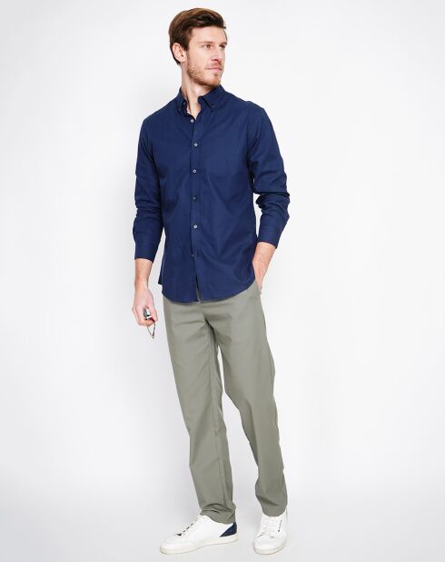 Amir kaki groene broek van linnenmix