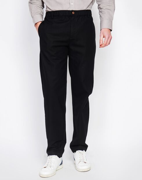 Amir zwarte broek van linnenmix