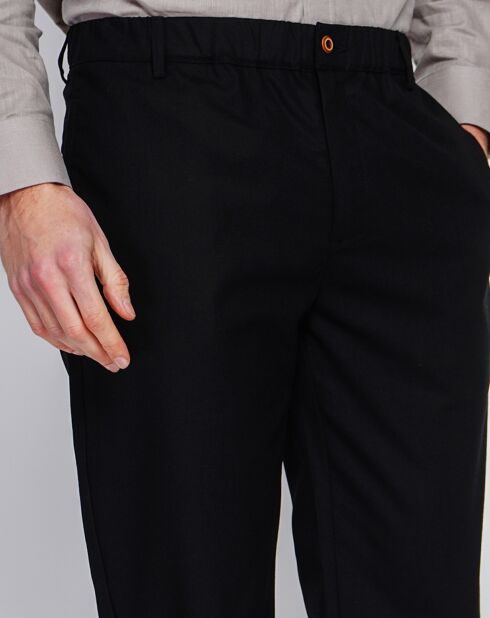 Amir zwarte broek van linnenmix