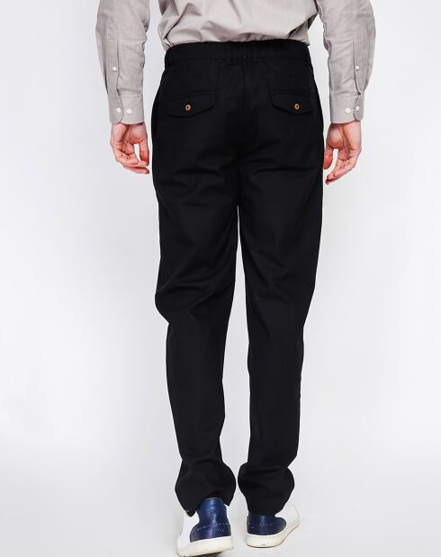 Amir zwarte broek van linnenmix