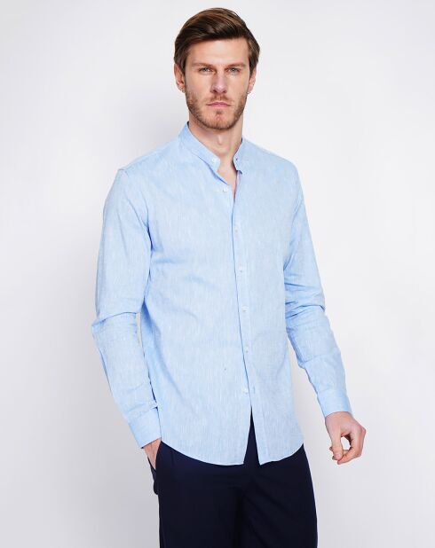 Chemise 100% Lin Sohan bleu azur