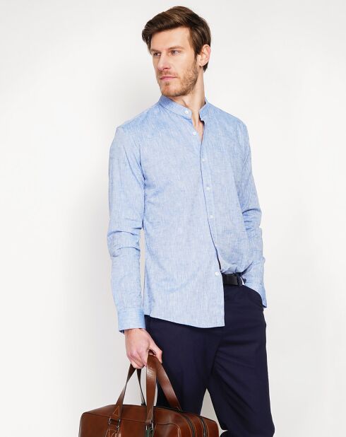 Chemise 100% Lin Sohan bleu jeans