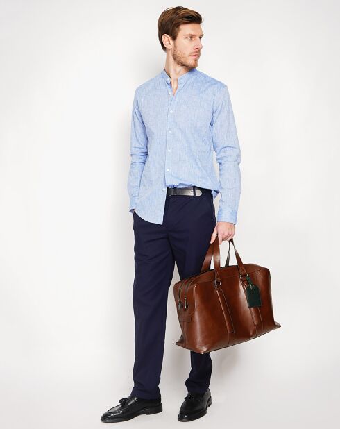 Chemise 100% Lin Sohan bleu jeans