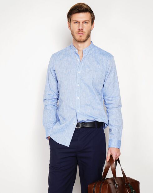 Chemise 100% Lin Sohan bleu jeans
