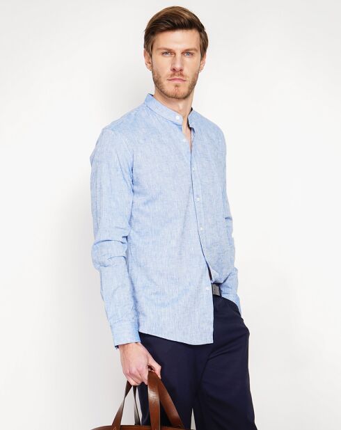 Chemise 100% Lin Sohan bleu jeans