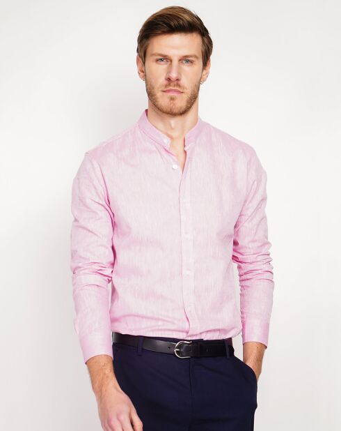 Sohan roze overhemd van 100% linnen