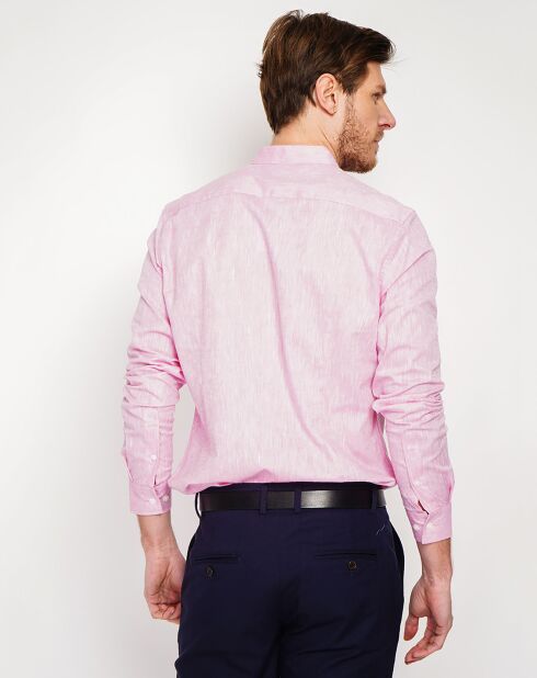 Sohan roze overhemd van 100% linnen