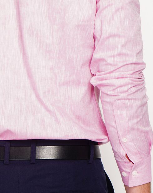 Sohan roze overhemd van 100% linnen