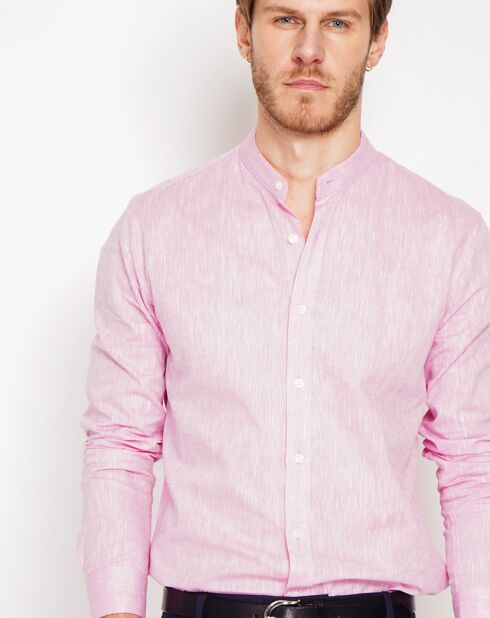 Sohan roze overhemd van 100% linnen