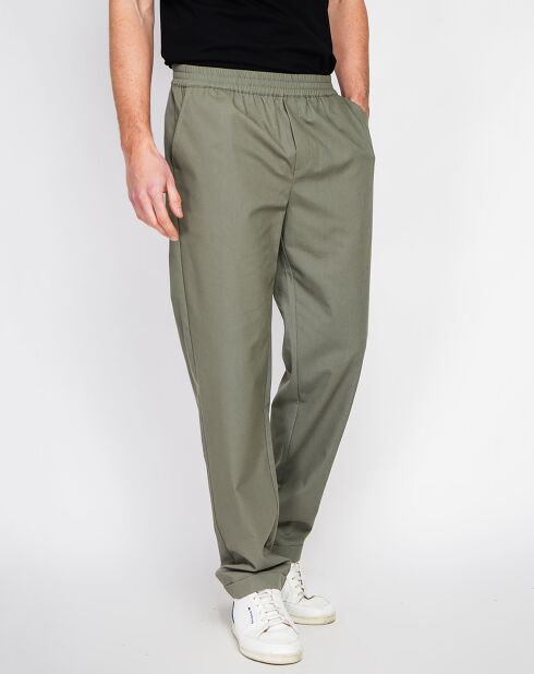 Lucas khakigrüne Hose aus Leinenmischung