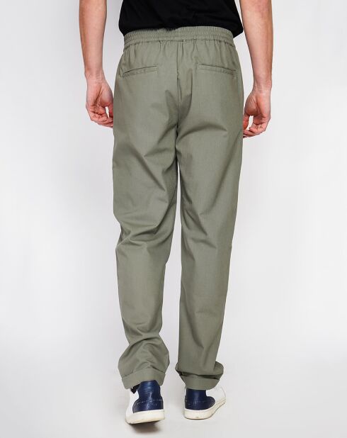Lucas khakigrüne Hose aus Leinenmischung