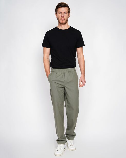 Lucas khakigrüne Hose aus Leinenmischung