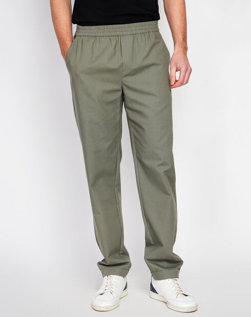 Lucas khakigrüne Hose aus Leinenmischung