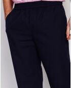 Pantalon en Lin mélangé Lucas bleu marine