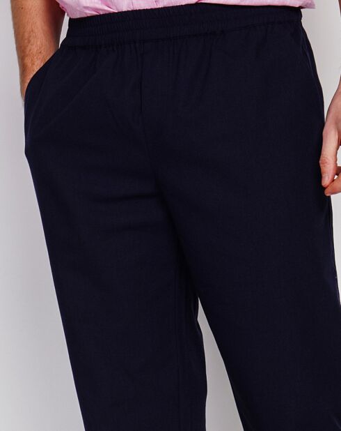 Lucas Hose aus Leinenmischgewebe, marineblau