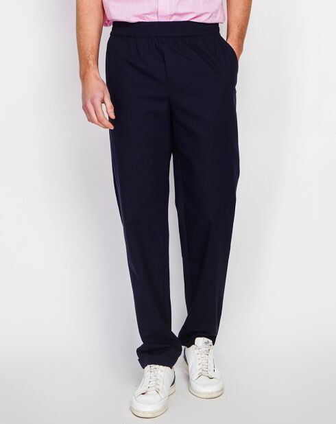 Pantalon en Lin mélangé Lucas bleu marine