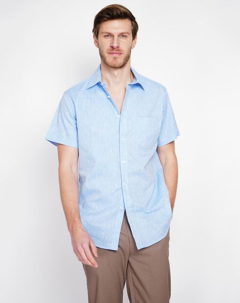 Azurblaues Hemd Samuel aus 100% Leinen