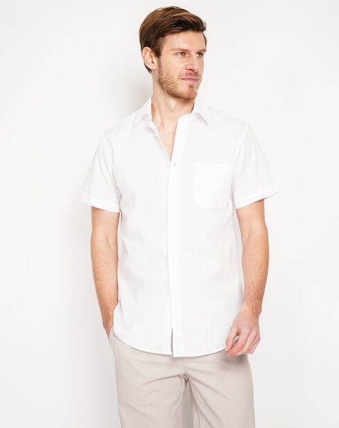 Samuel wit overhemd van 100% linnen