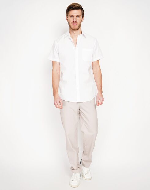 Samuel wit overhemd van 100% linnen