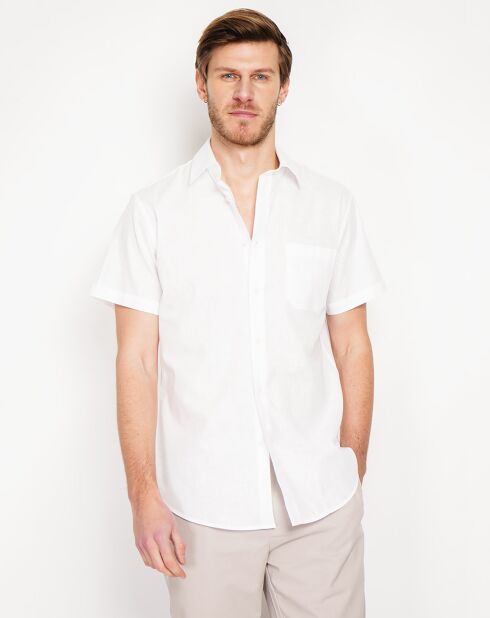 Samuel wit overhemd van 100% linnen