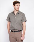 Chemise 100% Lin Samuel vert kaki