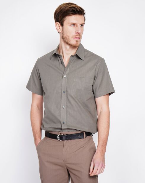 Chemise 100% Lin Samuel vert kaki