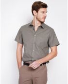 Chemise 100% Lin Samuel vert kaki