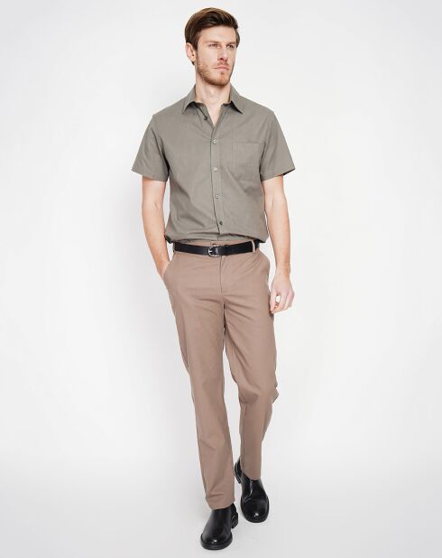 Chemise 100% Lin Samuel vert kaki